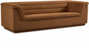 Cascade 94" Velvet Upholstered Fabric Upholstered Sofa - Saddle