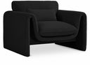 Stylus Boucle Fabric Upholstered Chair - Black