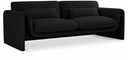 Stylus 86" Boucle Fabric Upholstered Sofa - Black