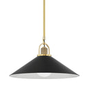 Aged Brass and Black Syosset Pendant 20" x 11.38" by Hudson Valley