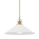 Aged Brass and White Syosset Pendant 20" x 11.38" by Hudson Valley