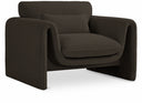 Stylus Boucle Fabric Upholstered Chair - Brown