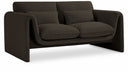 Stylus 64" Boucle Fabric Upholstered Loveseat - Brown