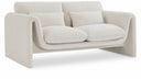 Stylus 64" Boucle Fabric Upholstered Loveseat - Cream