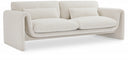 Stylus 86" Boucle Fabric Upholstered Sofa - Cream
