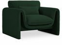 Stylus Boucle Fabric Upholstered Chair - Green