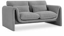 Stylus 64" Boucle Fabric Upholstered Loveseat - Grey