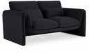 Sloan 64" Velvet Upholstered Loveseat - Black