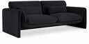 Sloan 86" Velvet Upholstered Sofa - Black