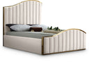 Jolie Velvet Upholstered Bed - Cream