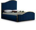 Jolie Velvet Upholstered Bed - Blue