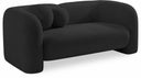 Emory 66" Boucle Fabric Upholstered Loveseat - Black