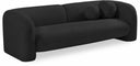 Emory 89" Boucle Fabric Upholstered Sofa - Black