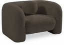 Emory Boucle Fabric Upholstered Chair - Brown