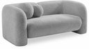 Emory 66" Boucle Fabric Upholstered Loveseat - Grey