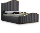 Jolie Velvet Upholstered Bed - Grey