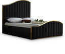 Jolie Velvet Upholstered Bed - Black