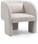 Sawyer Chenille Fabric Upholstered Accent Chair - Cream