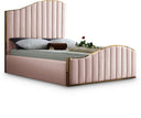 Jolie Velvet Upholstered Bed - Pink