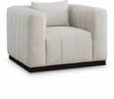 Lucia Linen Textured Fabric Upholstered Living Room Chair - Beige