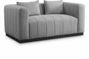 Lucia 67" Linen Textured Fabric Upholstered Loveseat - Grey