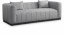 Lucia 90.5" Linen Textured Fabric Upholstered Sofa - Grey