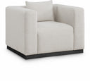 Alfie Linen Textured Fabric Upholstered Living Room Chair - Beige