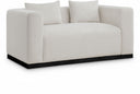 Alfie 67" Linen Textured Fabric Upholstered Loveseat - Beige