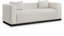 Alfie 90.5" Linen Textured Fabric Upholstered Sofa - Beige