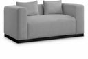 Alfie 67" Linen Textured Fabric Upholstered Loveseat - Grey