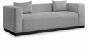 Alfie 90.5" Linen Textured Fabric Upholstered Sofa - Grey