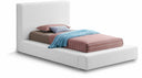 Terra Boucle Fabric Upholstered Twin Bed - White