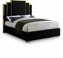 Hugo Velvet Upholstered Bed - Black