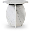 Formentera Genuine Marble End / Side Table - White