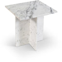 Verona Genuine Marble End Table - White