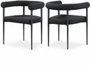 Louie Boucle Fabric Upholstered Dining Chair - Black