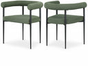 Louie Boucle Fabric Upholstered Dining Chair - Green