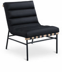 Burke Vegan Leather Upholstered Accent Chair - Black