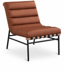 Burke Vegan Leather Upholstered Accent Chair - Cognac