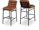 Burke Vegan Leather Upholstered Bar Stool - Cognac