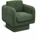 Alessandra Chenille Fabric Upholstered Swivel Accent Chair - Green