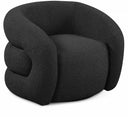 Roxbury Boucle Fabric Upholstered Swivel Accent Chair - Black