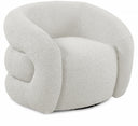 Roxbury Boucle Fabric Upholstered Swivel Accent Chair - Cream