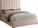 Becca Velvet Upholstered Bed - Pink