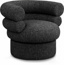 Valentina Linen Textured Fabric Upholstered Swivel Accent Chair - Black