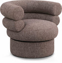 Valentina Linen Textured Fabric Upholstered Swivel Accent Chair - Brown