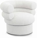 Valentina Linen Textured Fabric Upholstered Swivel Accent Chair - Cream
