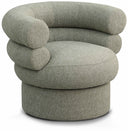 Valentina Linen Textured Fabric Upholstered Swivel Accent Chair - Green
