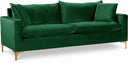 Naomi 81.5" Velvet Upholstered Sofa - Green