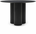 Simba 48" Ash Wood And Oak Veneer Dining Table - Black